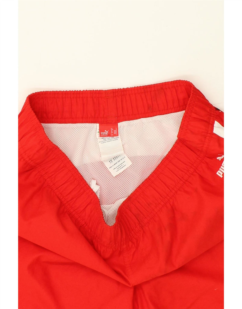 PUMA Mens Graphic Sport Shorts Large Red Polyester | Vintage Puma | Thrift | Second-Hand Puma | Used Clothing | Messina Hembry 