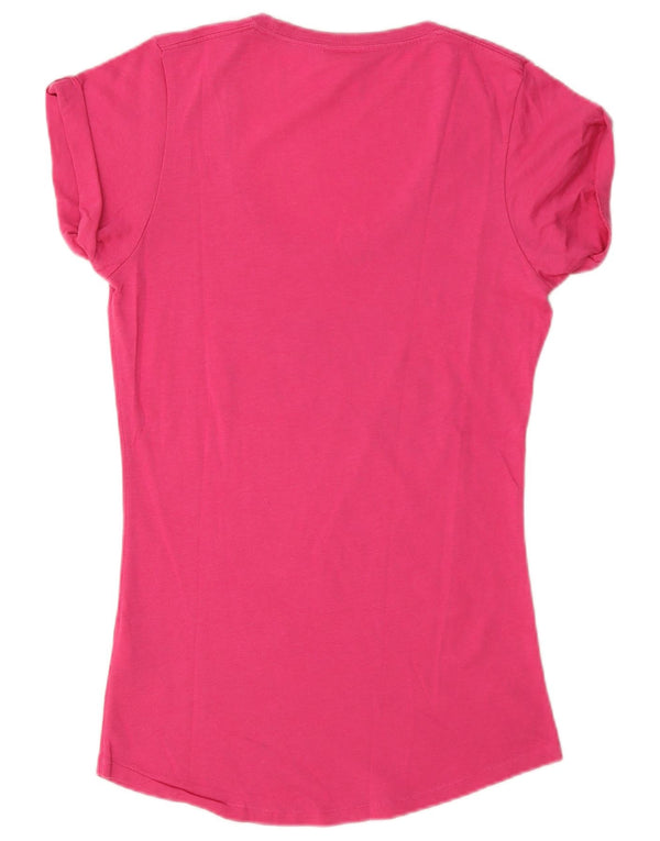 Nike Womens Oversized Graphic T-Shirt Top UK 6 XS Pink Polyester