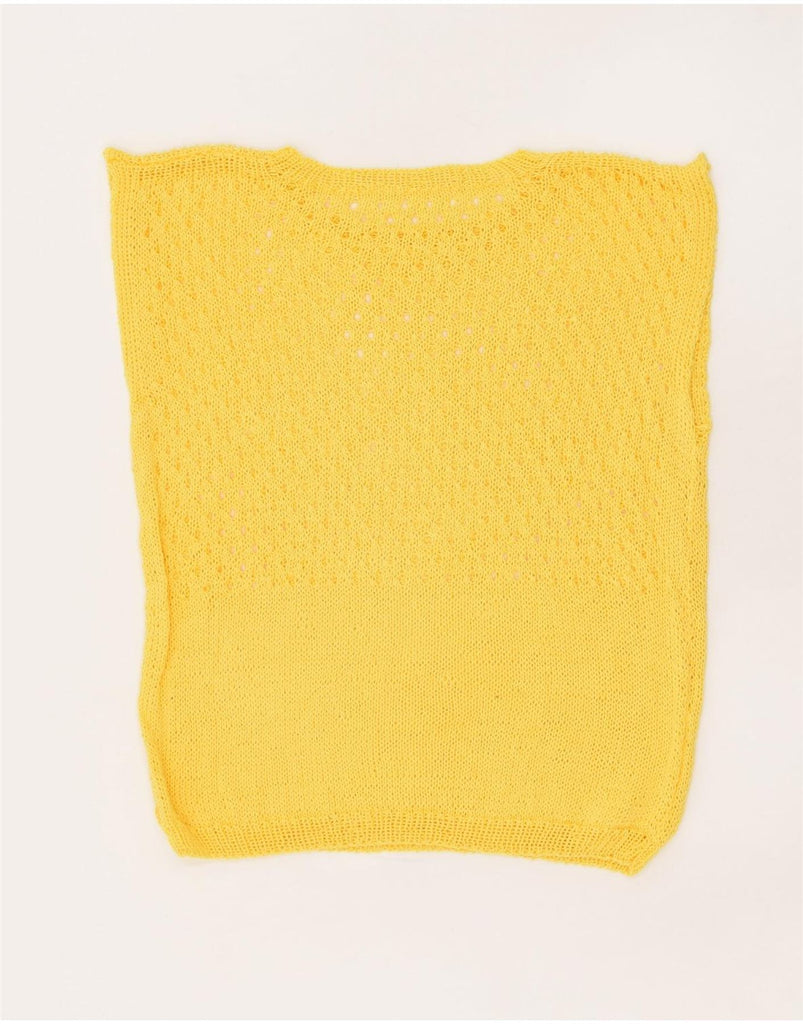 VINTAGE Womens Vest Tank Top UK 18 XL Yellow Wool | Vintage Vintage | Thrift | Second-Hand Vintage | Used Clothing | Messina Hembry 