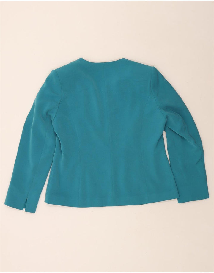 JACQUES VERT Womens Blazer Jacket UK 14 Large Turquoise Polyester