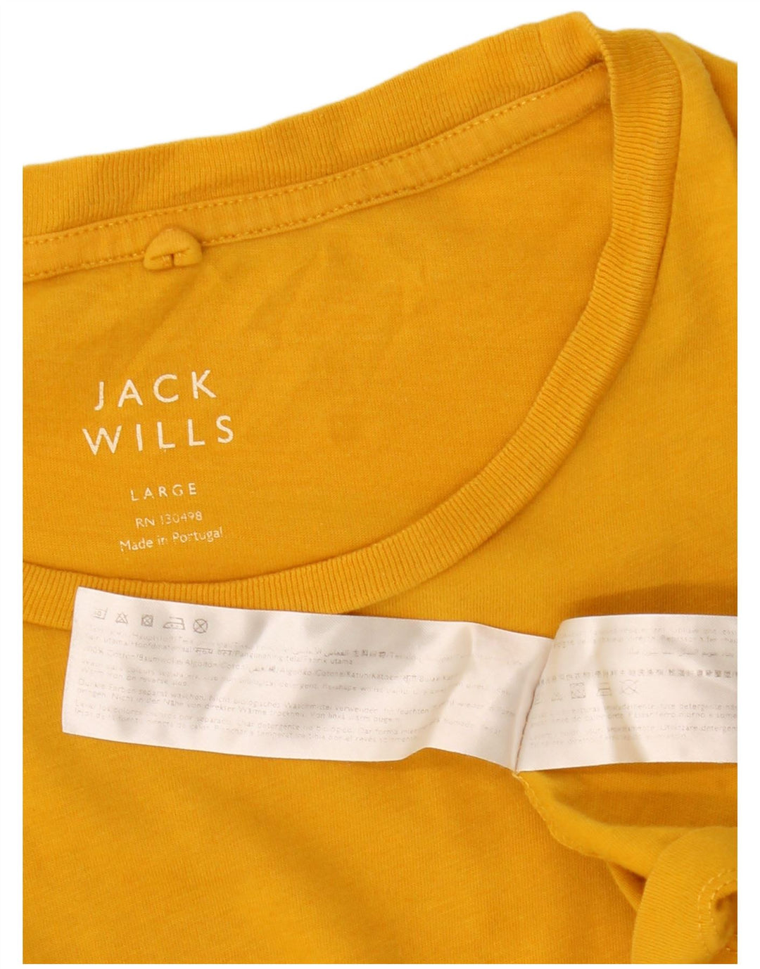 Jack Wills Mens T-Shirt Top Large Yellow Cotton