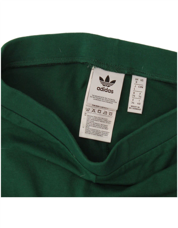 Adidas Womens Leggings UK 8 Small  Green Cotton