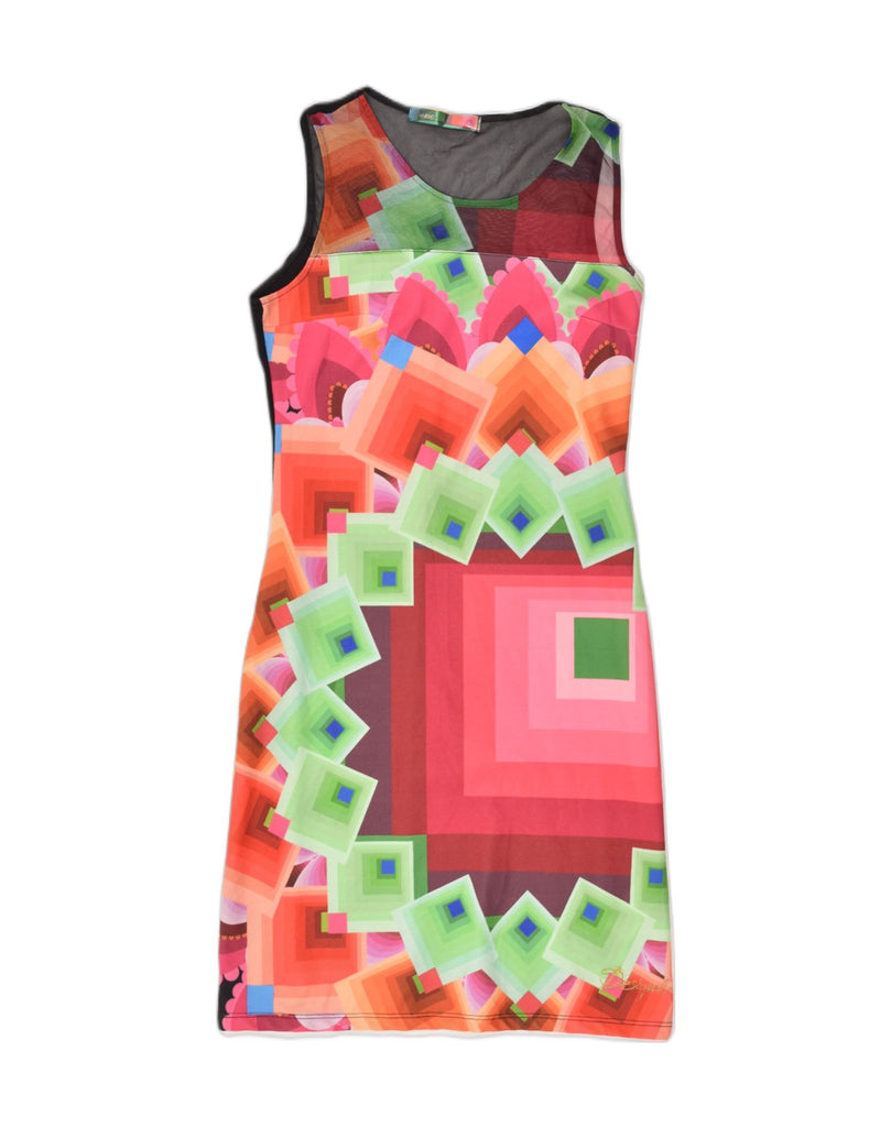 DESIGUAL Womens Shift Dress UK 14 Large Multicoloured Geometric Polyester | Vintage Desigual | Thrift | Second-Hand Desigual | Used Clothing | Messina Hembry 