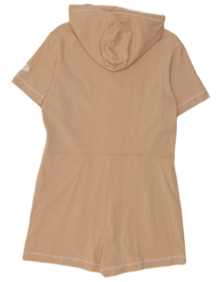 Nike Womens Hooded Playsuit UK 12 Medium Beige Cotton