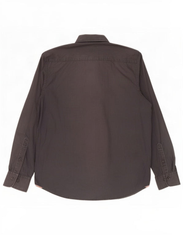 Marlboro Classics Mens Regular Fit Shirt Large Grey Cotton