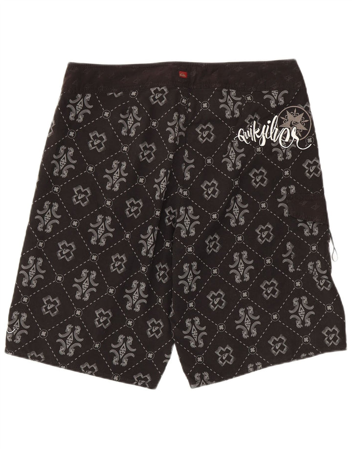Quiksilver Mens Graphic Swimming Shorts Large Black Geometric Polyester