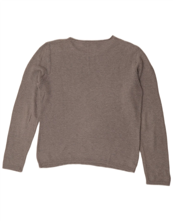Fred Perry Mens Boat Neck Jumper Sweater XL Grey Cotton
