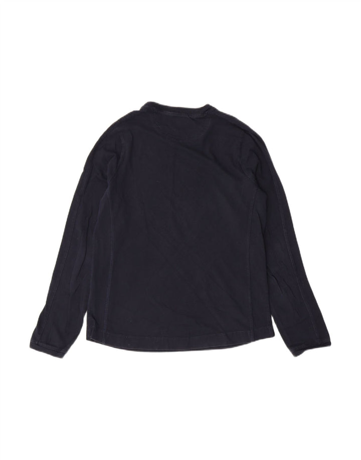 CHAMPION Womens Top Long Sleeve UK 14 Medium Navy Blue Cotton