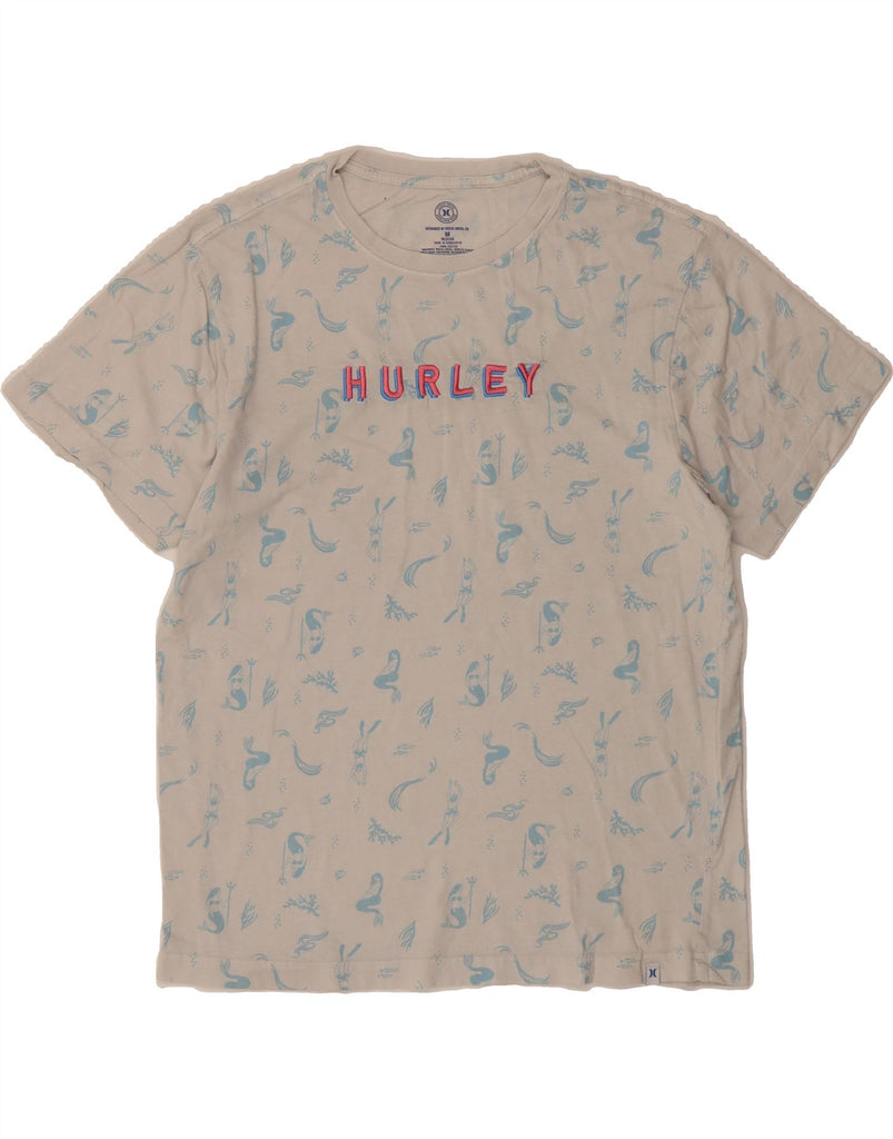HURLEY Mens Graphic T-Shirt Top Medium Off White Cotton Vintage Hurley and Second-Hand Hurley from Messina Hembry 