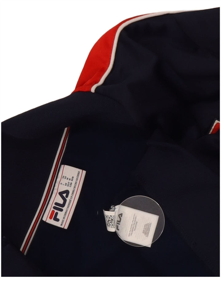 Fila Mens Graphic Tracksuit Top Jacket Medium Navy Blue Colourblock