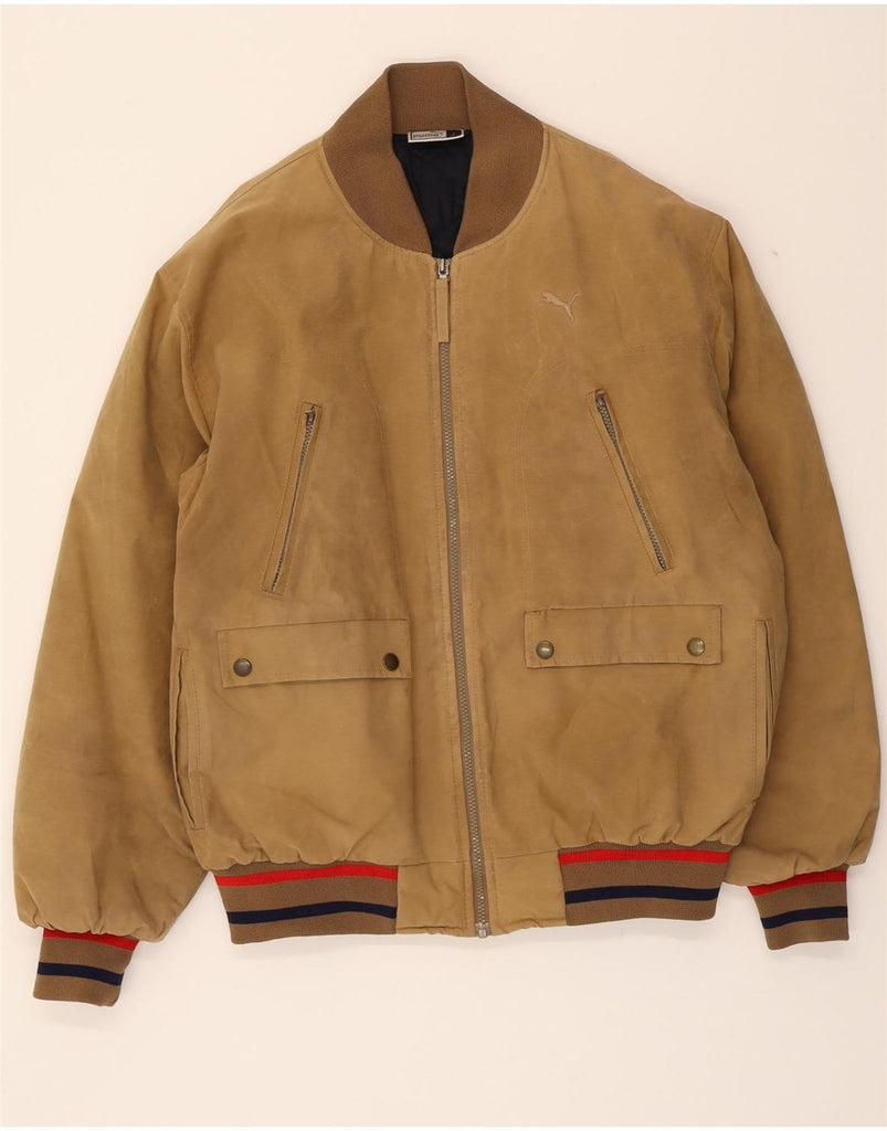 PUMA Mens Bomber Jacket UK 40 Large Brown Vintage Puma and Second-Hand Puma from Messina Hembry 