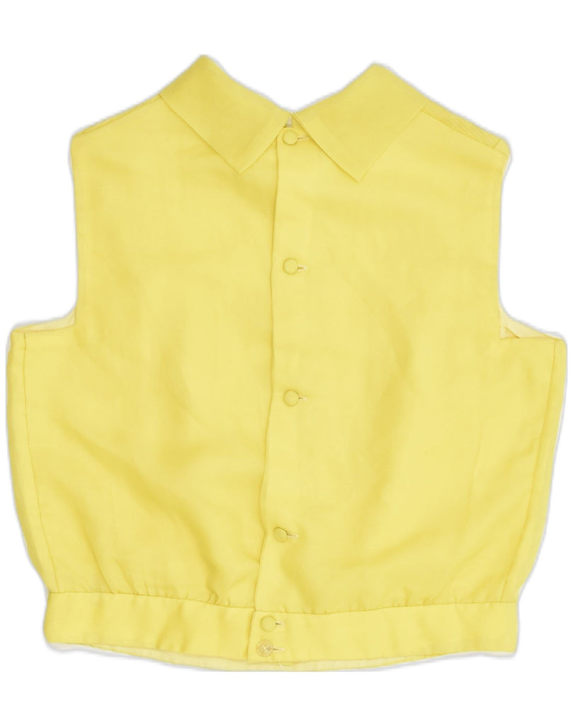 VINTAGE Womens Sleeveless Blouse Top IT 44 Medium Yellow | Vintage Vintage | Thrift | Second-Hand Vintage | Used Clothing | Messina Hembry 