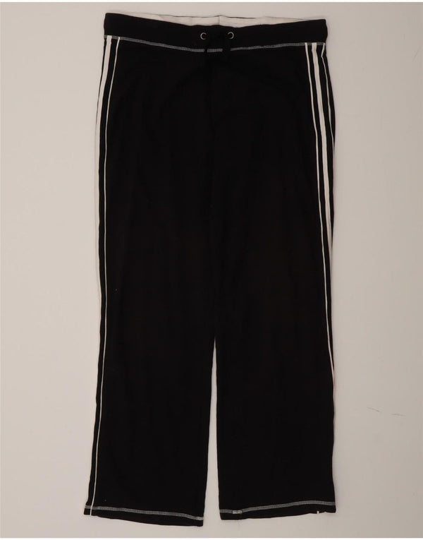 Marks & Spencer Womens Tracksuit Trousers UK 16 Large Black Cotton