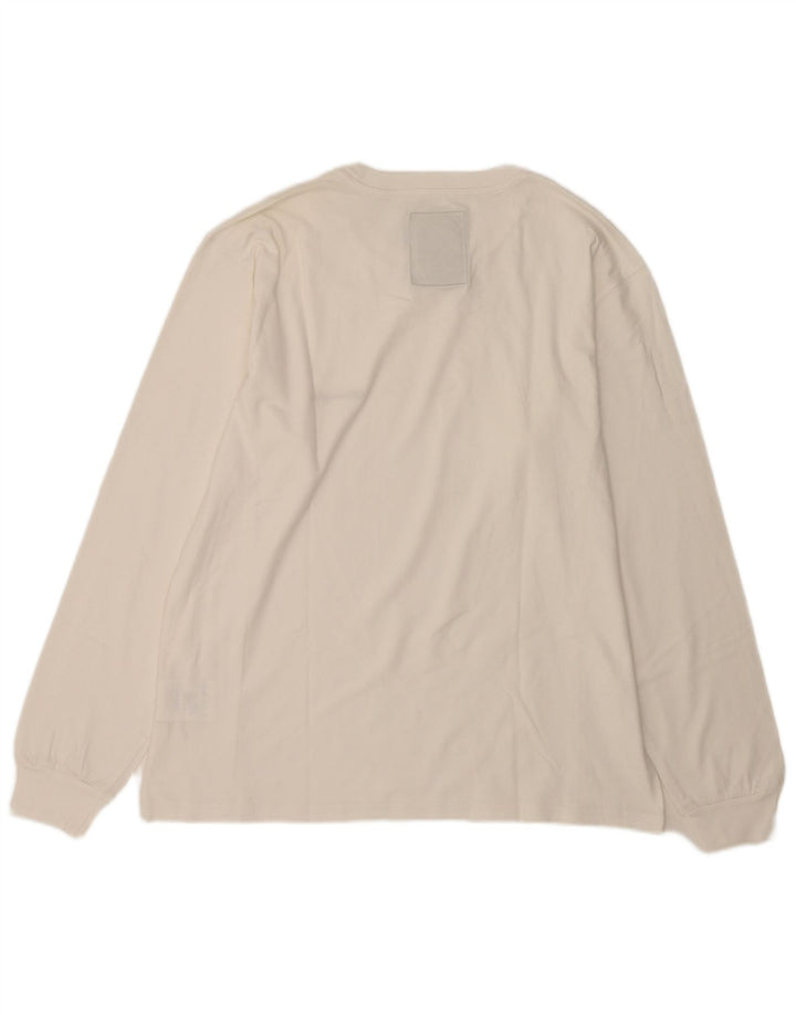 Champion Mens Top Long Sleeve Large White Cotton