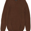 ZARA Mens Boat Neck Jumper Sweater Medium Brown Cotton