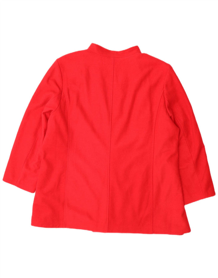 VINTAGE Womens Overcoat UK 28 6XL Red Polyester