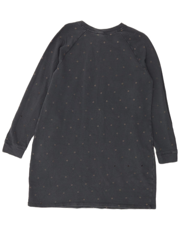 Fat Face Womens Sweatshirt Jumper Dress UK 14 Large Navy Blue Spotted