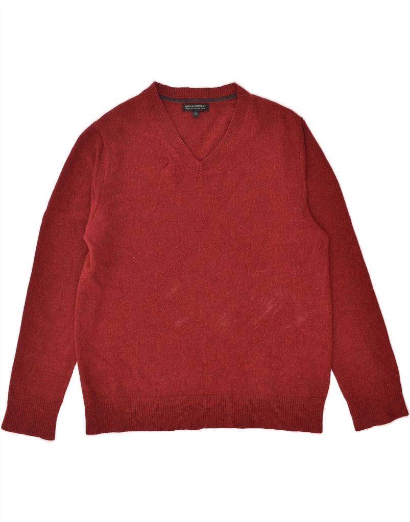 BANANA REPUBLIC Mens V-Neck Jumper Sweater Large Red | Vintage Banana Republic | Thrift | Second-Hand Banana Republic | Used Clothing | Messina Hembry 