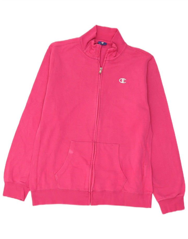 Champion Womens Tracksuit Top Jacket UK 18 XL Pink Cotton