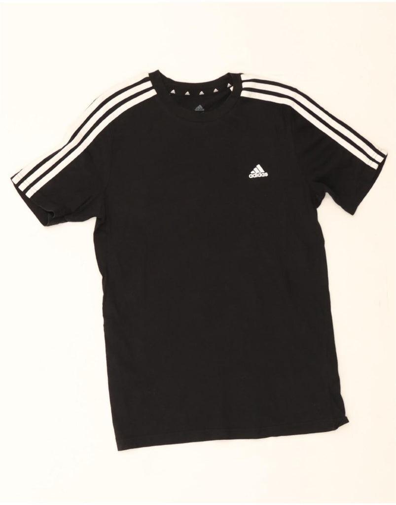 ADIDAS Boys T-Shirt Top 13-14 Years Black Cotton Vintage Adidas and Second-Hand Adidas from Messina Hembry 