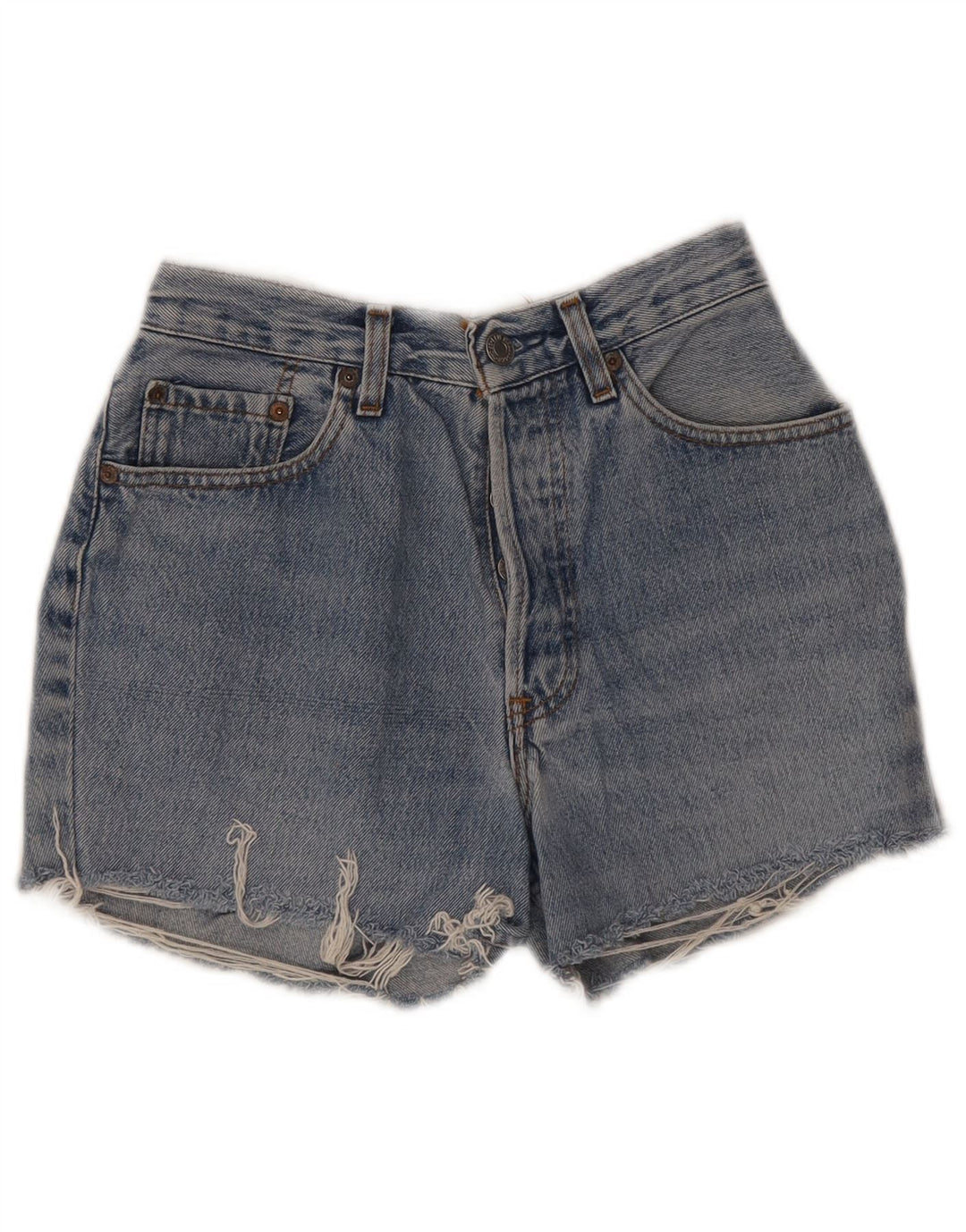 Levi's Womens Distressed Denim Shorts W28 Medium Blue Cotton