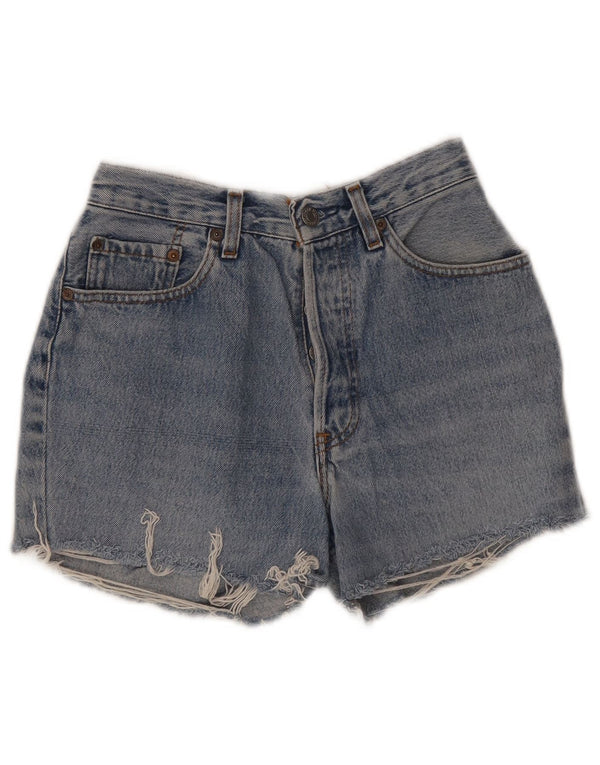 Levi's Womens Distressed Denim Shorts W28 Medium Blue Cotton