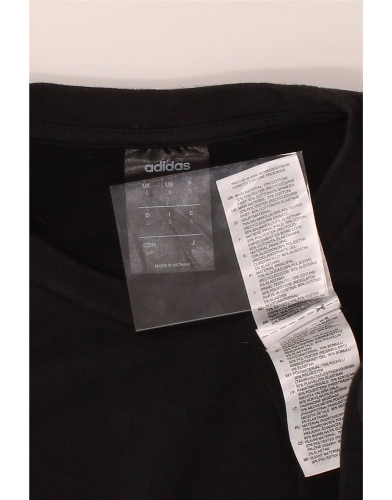 ADIDAS Mens Graphic Sweatshirt Jumper Small Black Cotton Vintage Adidas and Second-Hand Adidas from Messina Hembry 