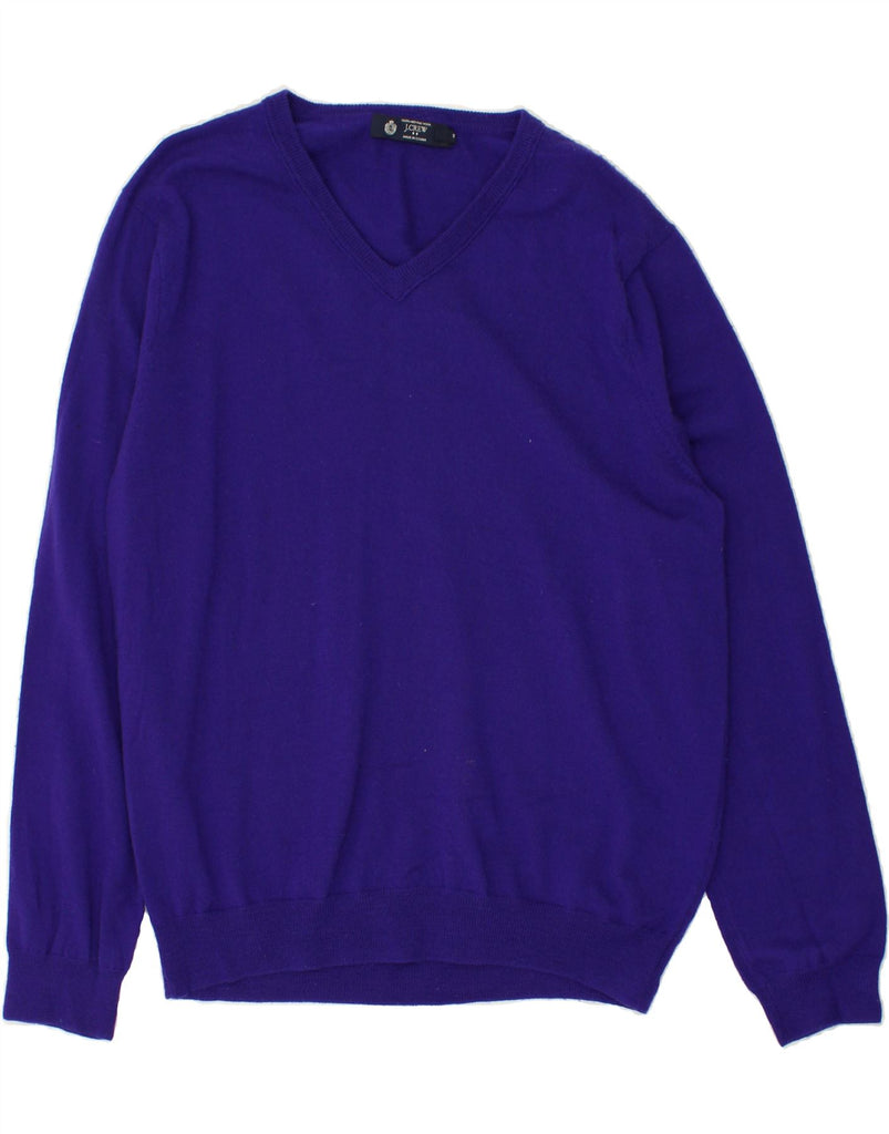 J. CREW Mens V-Neck Jumper Sweater Large Purple Merino Wool | Vintage J. Crew | Thrift | Second-Hand J. Crew | Used Clothing | Messina Hembry 