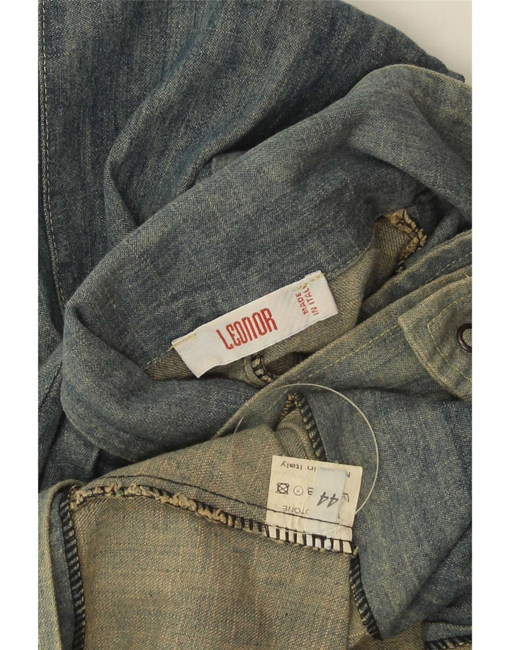 Leonor Womens Denim Jacket IT 44 Medium Blue Cotton