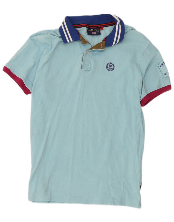 Henri Lloyd Mens Graphic Polo Shirt XL Blue Colourblock Cotton