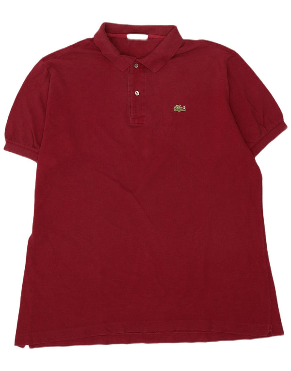 Lacoste Mens Polo Shirt Size 7 2XL Burgundy Cotton