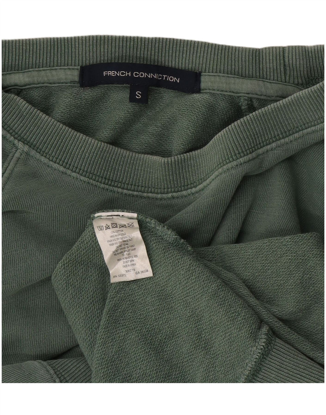 French Connection Womens 3/4 Sleeve Sweatshirt Jumper UK 10 Small Green