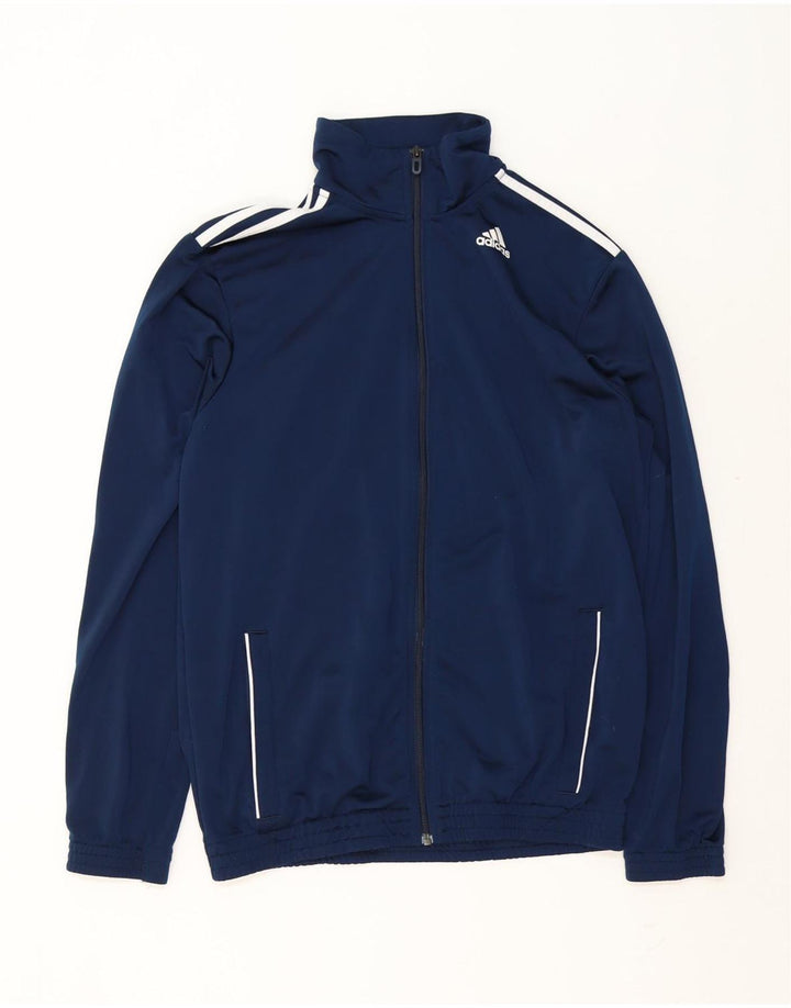 Adidas Mens Tracksuit Top Jacket UK 40/42 Medium Navy Blue Polyester