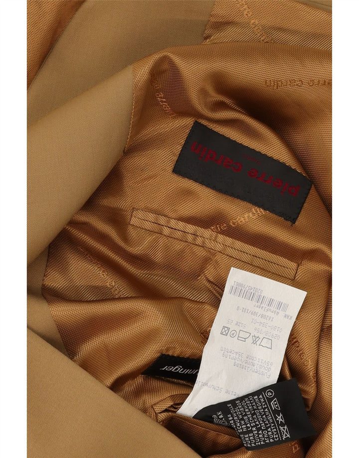 PIERRE CARDIN Mens 3 Button Blazer Jacket UK 40 Large Beige Virgin Wool