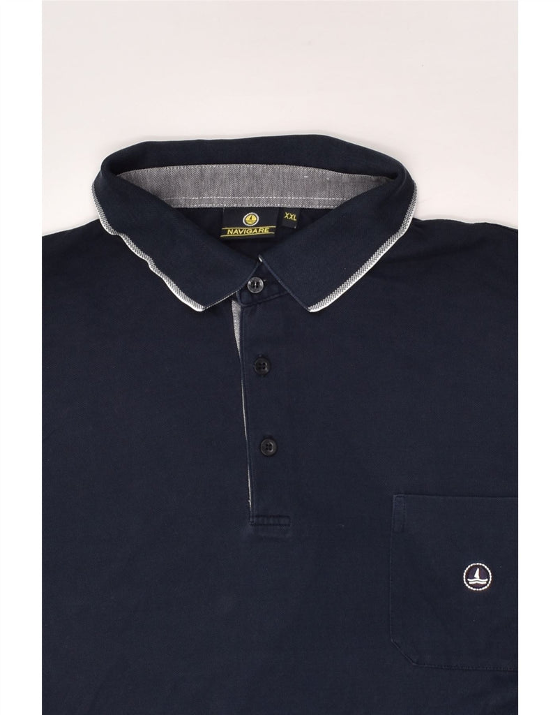 NAVIGARE Mens Polo Shirt 2XL Navy Blue | Vintage Navigare | Thrift | Second-Hand Navigare | Used Clothing | Messina Hembry 