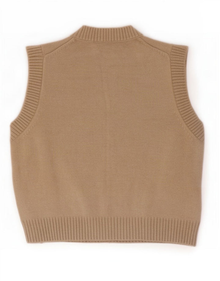 Zara Womens Vest Tank Top UK 14 Medium Beige Polyester