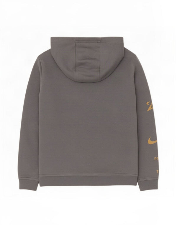 Nike Boys Graphic Hoodie Jumper 11-12 Years Large Grey Cotton