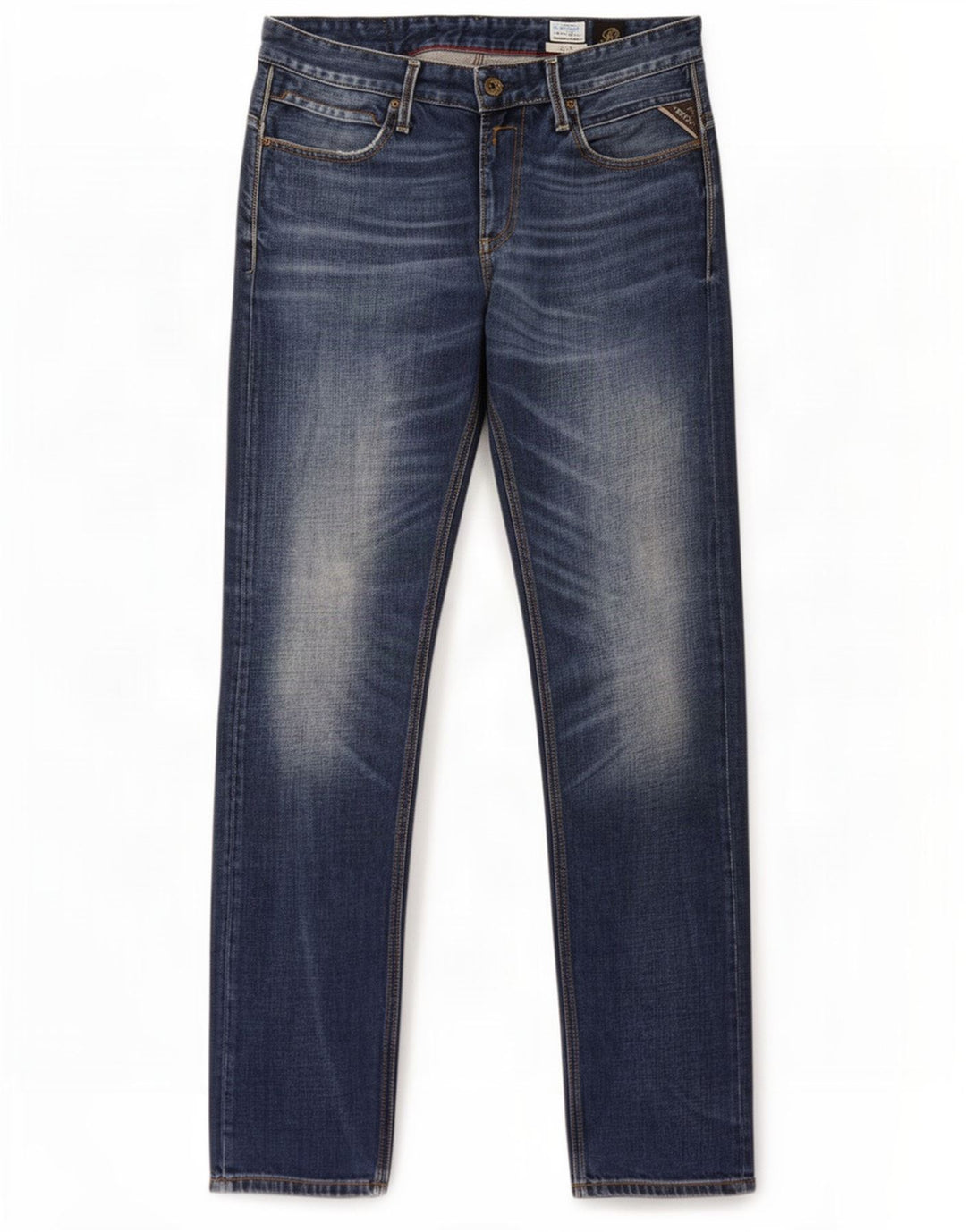 Replay Mens Jeto Slim Jeans W34 L34 Blue Cotton