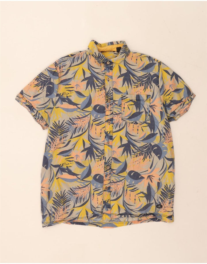 O'Neill Mens Short Sleeve Shirt Large Multicoloured Floral Cotton