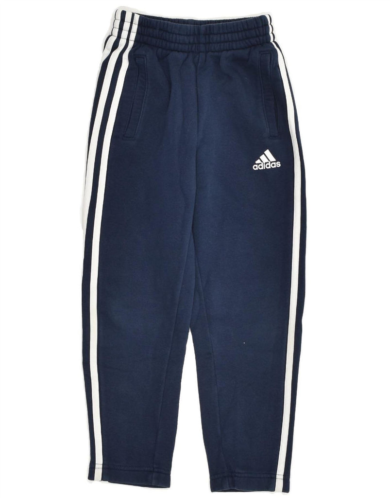 ADIDAS Boys Tracksuit Trousers 7-8 Years Navy Blue Cotton | Vintage Adidas | Thrift | Second-Hand Adidas | Used Clothing | Messina Hembry 