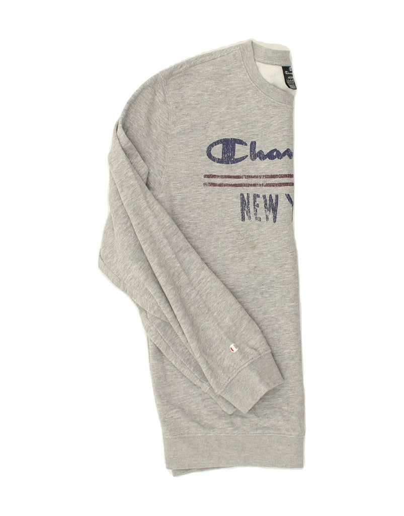 CHAMPION Mens Graphic Sweatshirt Jumper Medium Grey Cotton | Vintage Champion | Thrift | Second-Hand Champion | Used Clothing | Messina Hembry 