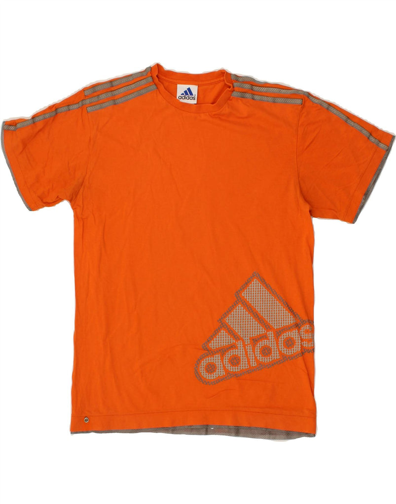 ADIDAS Mens Graphic T-Shirt Top UK 34/36 Small Orange Cotton Vintage Adidas and Second-Hand Adidas from Messina Hembry 