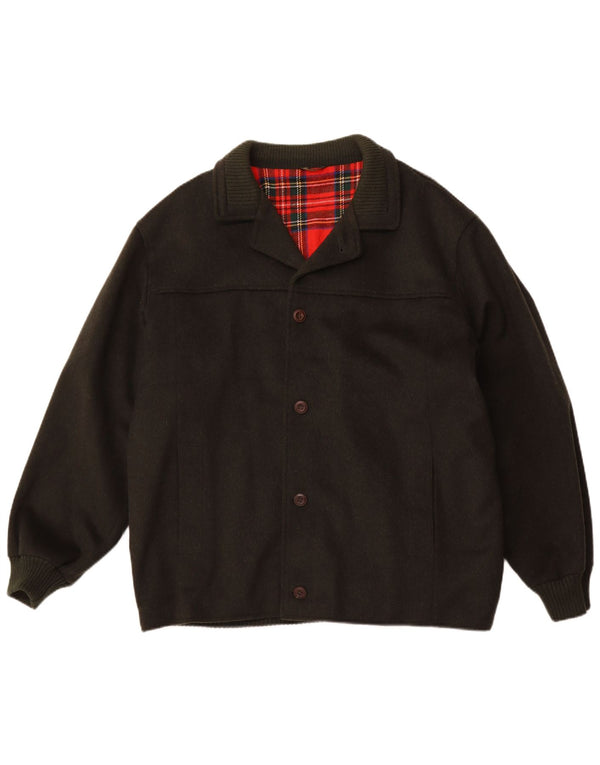 MERLET Mens Bomber Jacket IT 56 3XL Khaki Wool