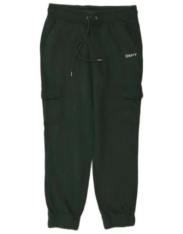 Dkny Womens Cargo Tracksuit Trousers Joggers UK 10 Small Green Cotton