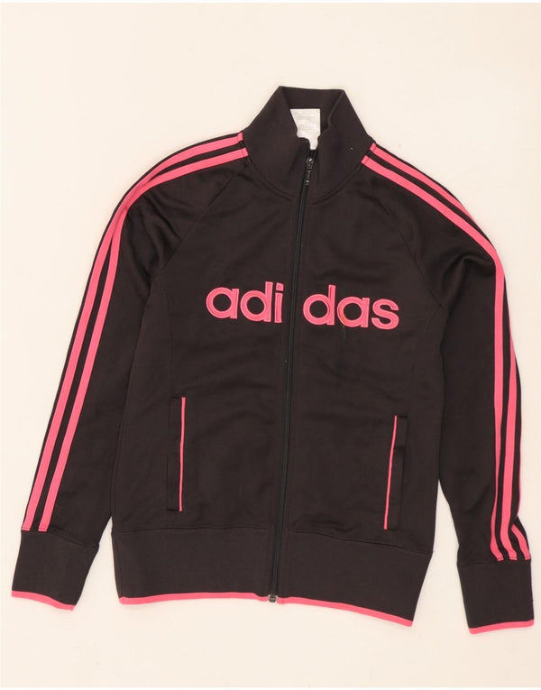 Adidas Womens Graphic Tracksuit Top Jacket UK 8 Small Grey Polyester