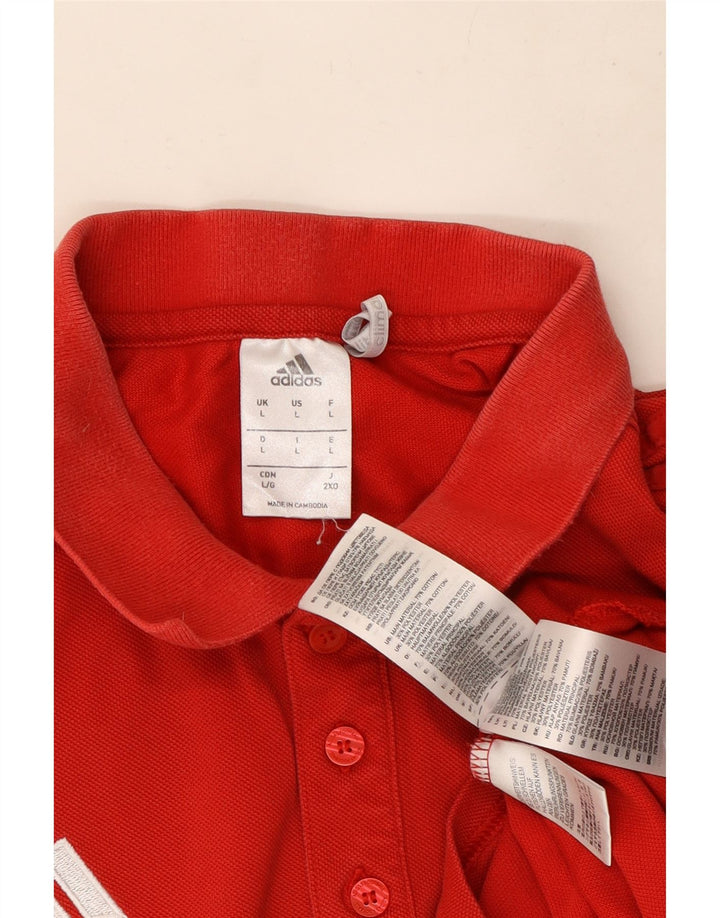 Adidas Mens Climalite Polo Shirt Large Red Cotton