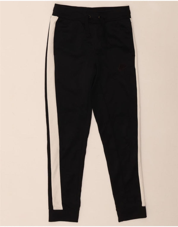 Nike Girls Tracksuit Trousers Joggers 10-11 Years Medium Black Colourblock