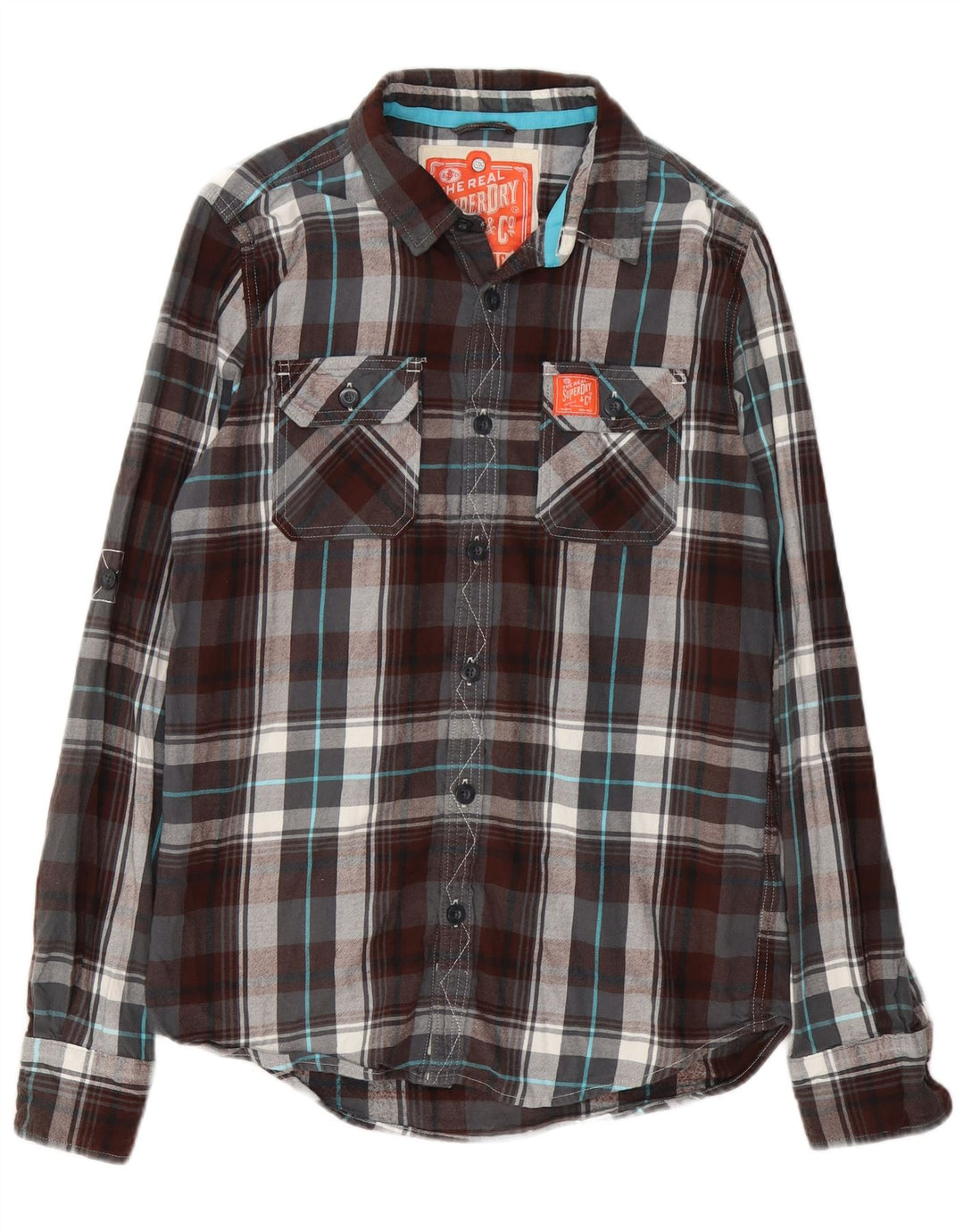 Superdry Mens Flannel Shirt Large Multicoloured Check Cotton