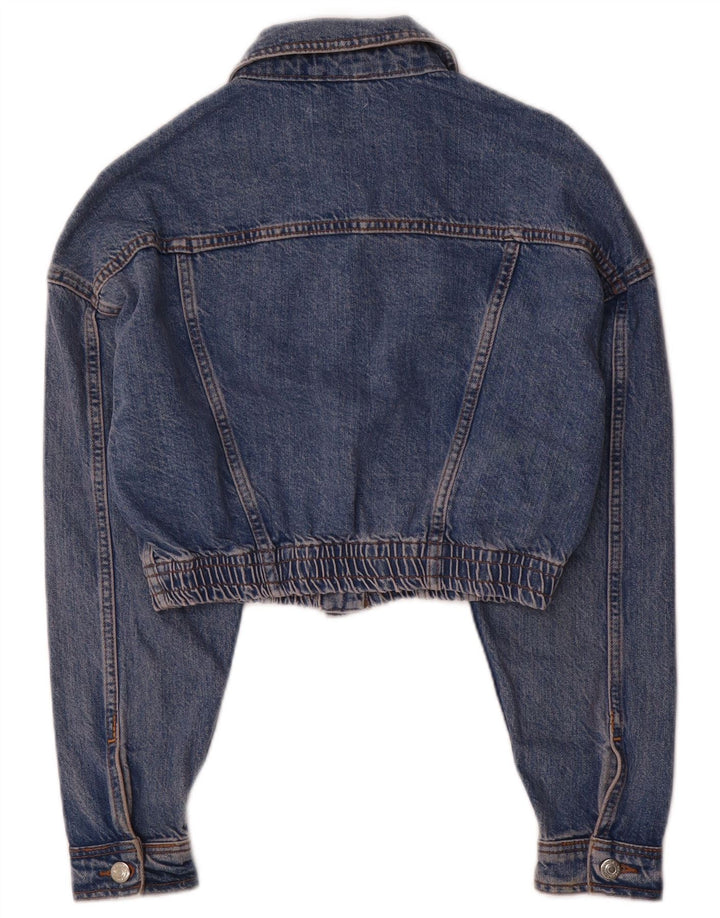 Topshop Womens Crop Denim Jacket UK 8 Small Blue