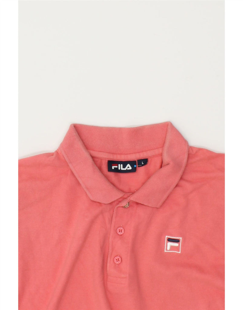 FILA Mens Polo Shirt Large Pink Cotton | Vintage Fila | Thrift | Second-Hand Fila | Used Clothing | Messina Hembry 